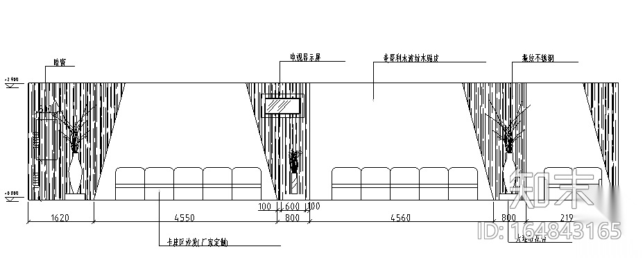 某咖啡吧室内装潢设计图cad施工图下载【ID:164843165】