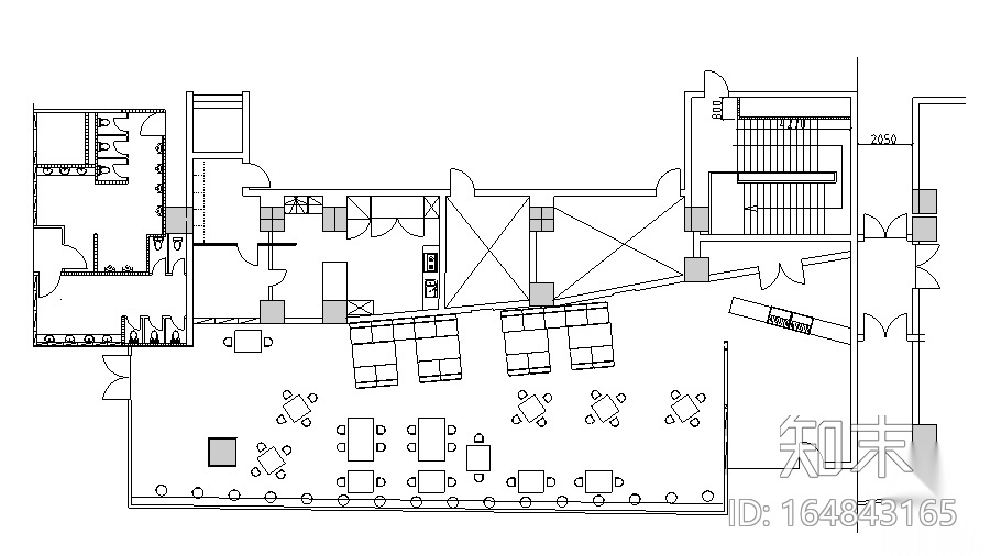 某咖啡吧室内装潢设计图cad施工图下载【ID:164843165】