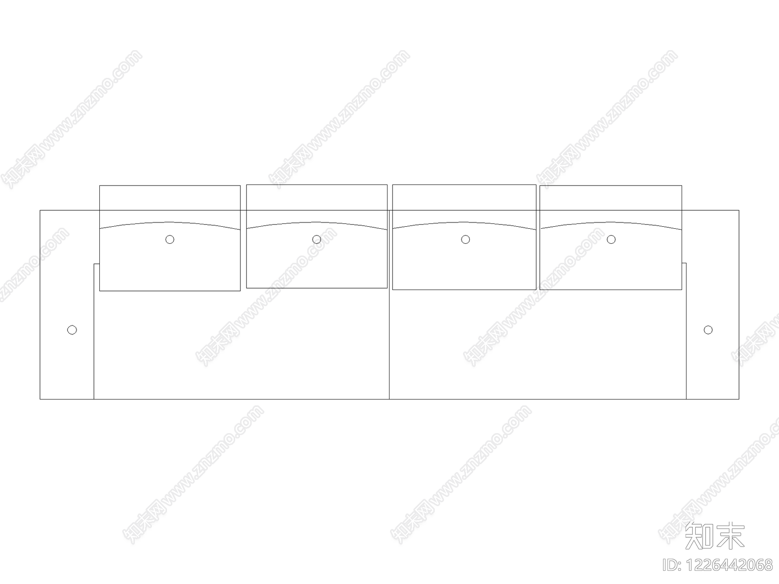 沙发cad施工图下载【ID:1226442068】