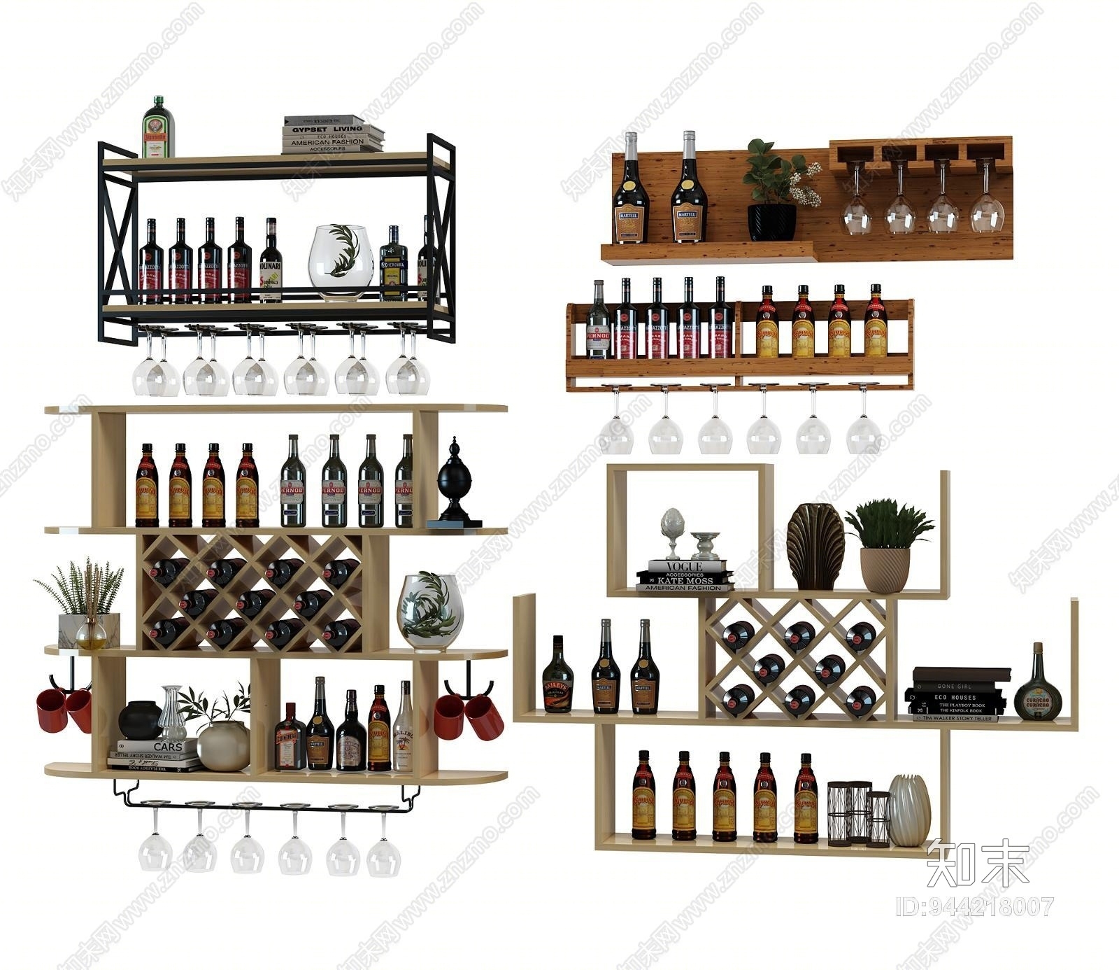 现代酒架3D模型下载【ID:944218007】