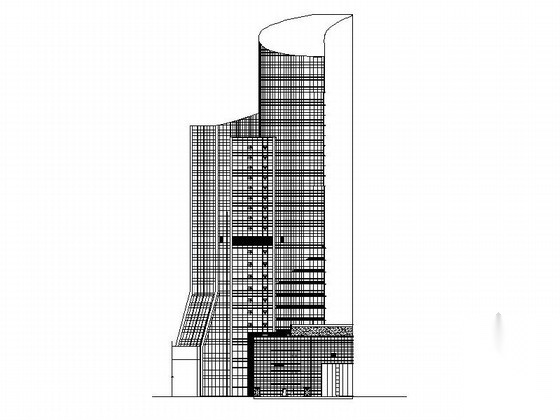 [福建]113米现代风格全球连锁知名酒店建筑施工图（含...cad施工图下载【ID:151512155】