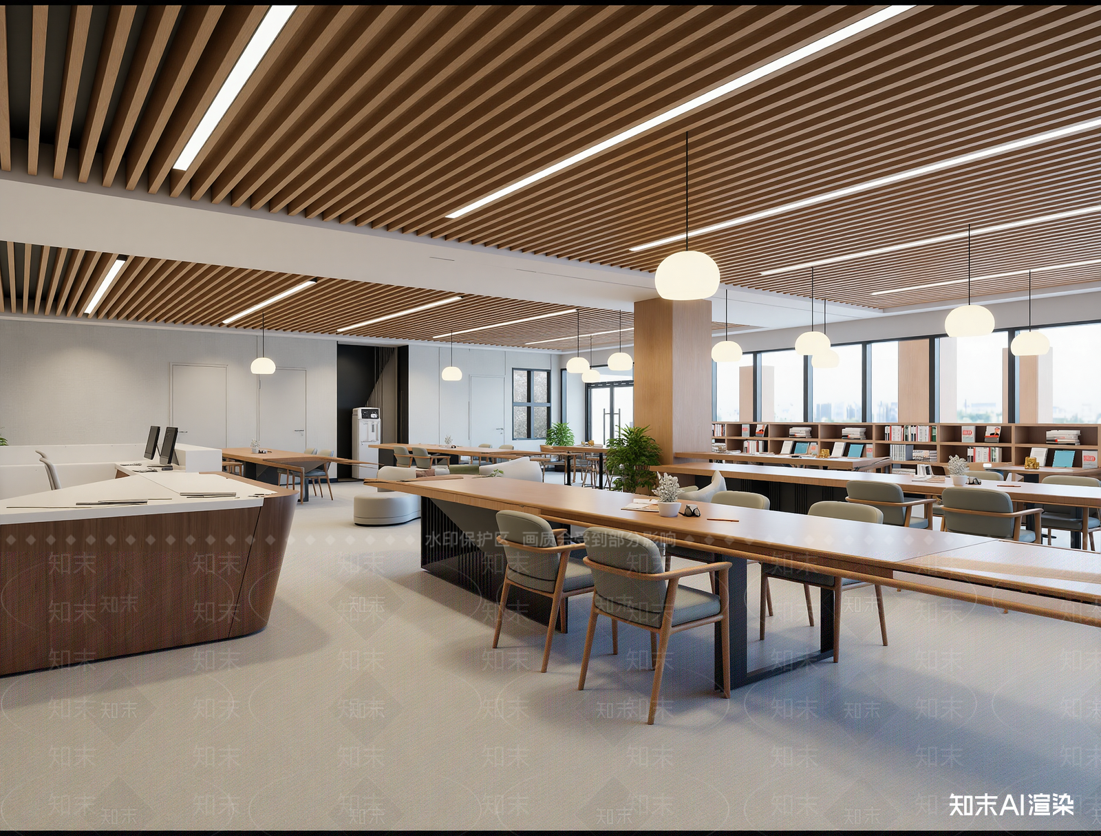办公大厅3D模型下载【ID:1214097358】