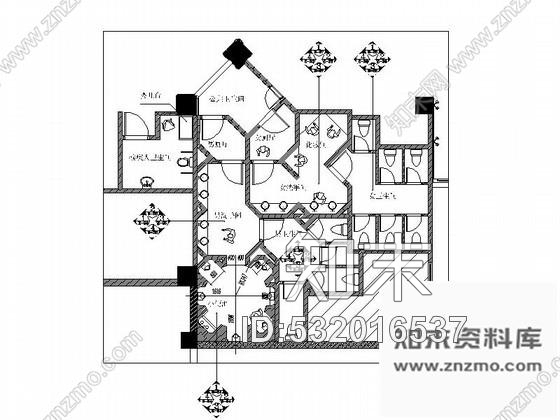 施工图雅致酒吧公共卫生间室内装修图cad施工图下载【ID:532016537】