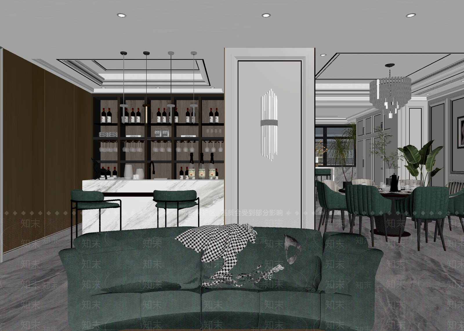 法式酒店大堂3D模型下载【ID:1214838698】