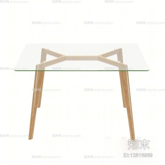 现代玻璃家居茶几3D模型下载【ID:12816969】