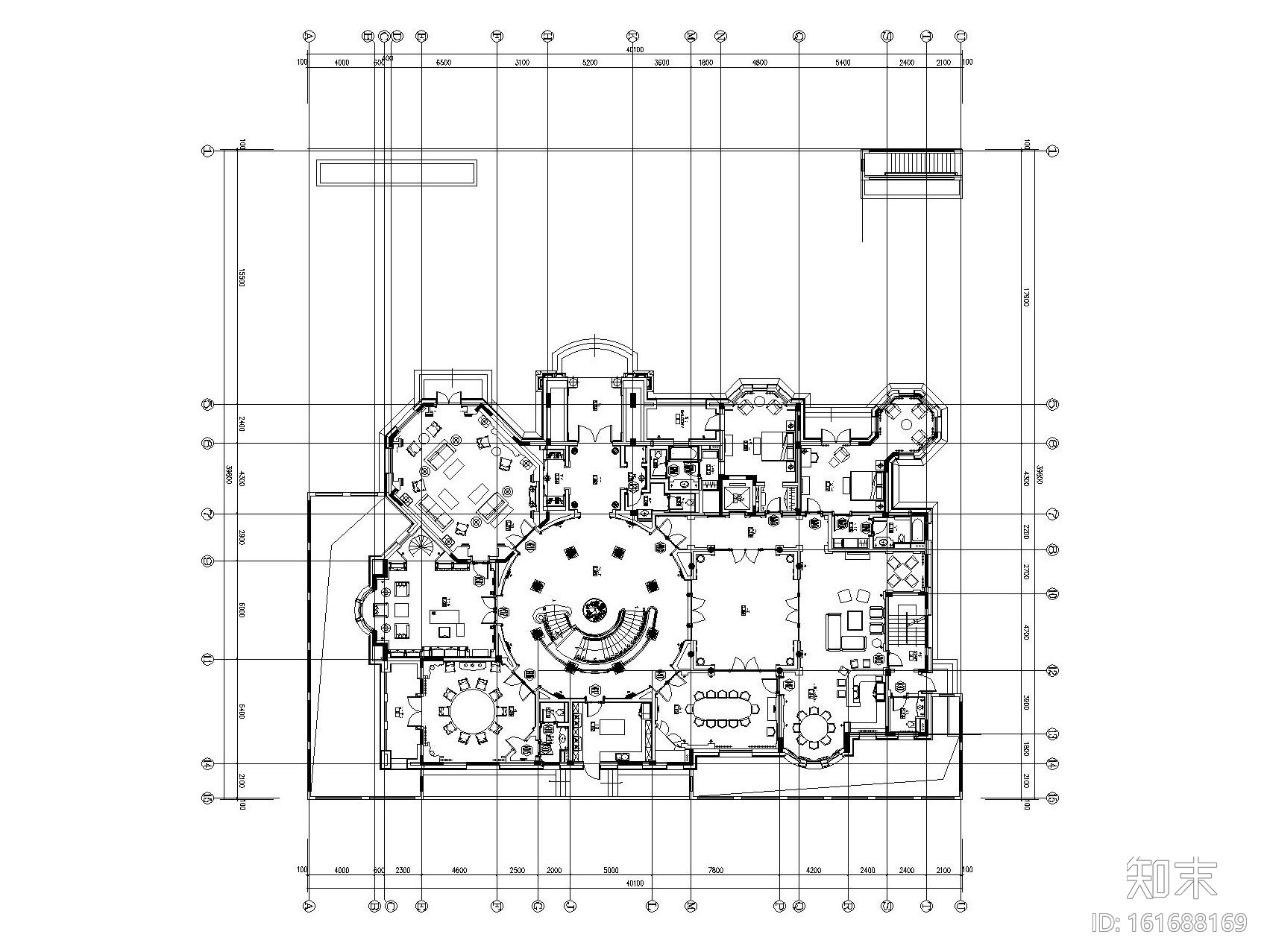 [上海]法式新古典高尔夫别墅样板间装饰施工图（附效果图...施工图下载【ID:161688169】