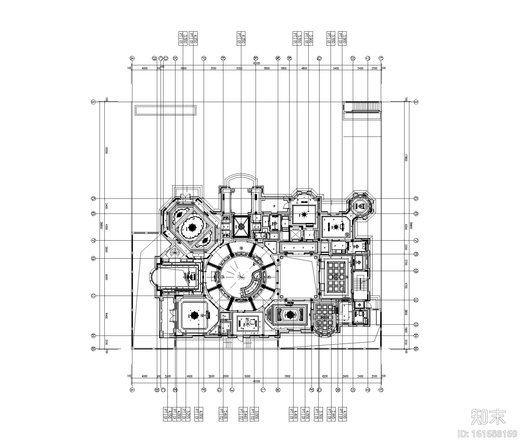 [上海]法式新古典高尔夫别墅样板间装饰施工图（附效果图...施工图下载【ID:161688169】