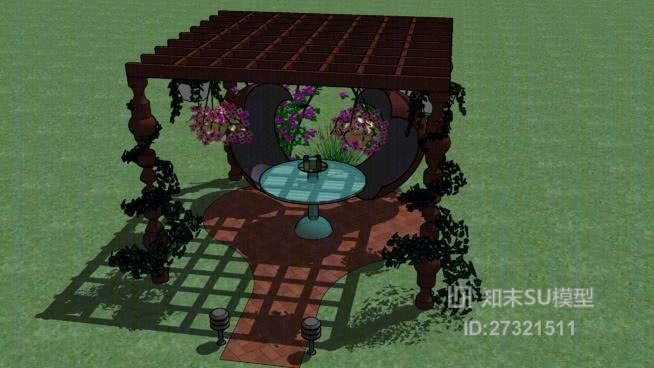 草坪家具SU模型下载【ID:27321511】