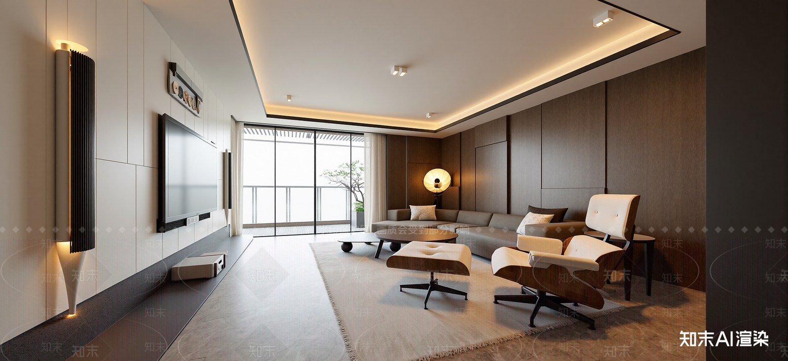 现代家居客厅SU模型下载【ID:1222159444】