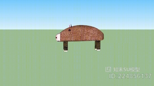 现代摆件SU模型草图