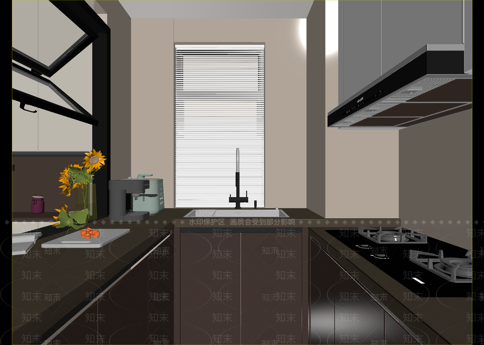 现代封闭式厨房3D模型下载【ID:1215043552】