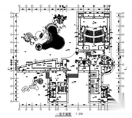 某大学五艺术中心建筑设计方案图cad施工图下载【ID:151565122】