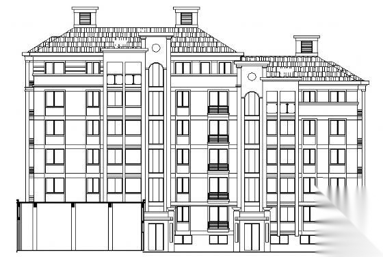 某六层住宅建筑施工图cad施工图下载【ID:149847153】