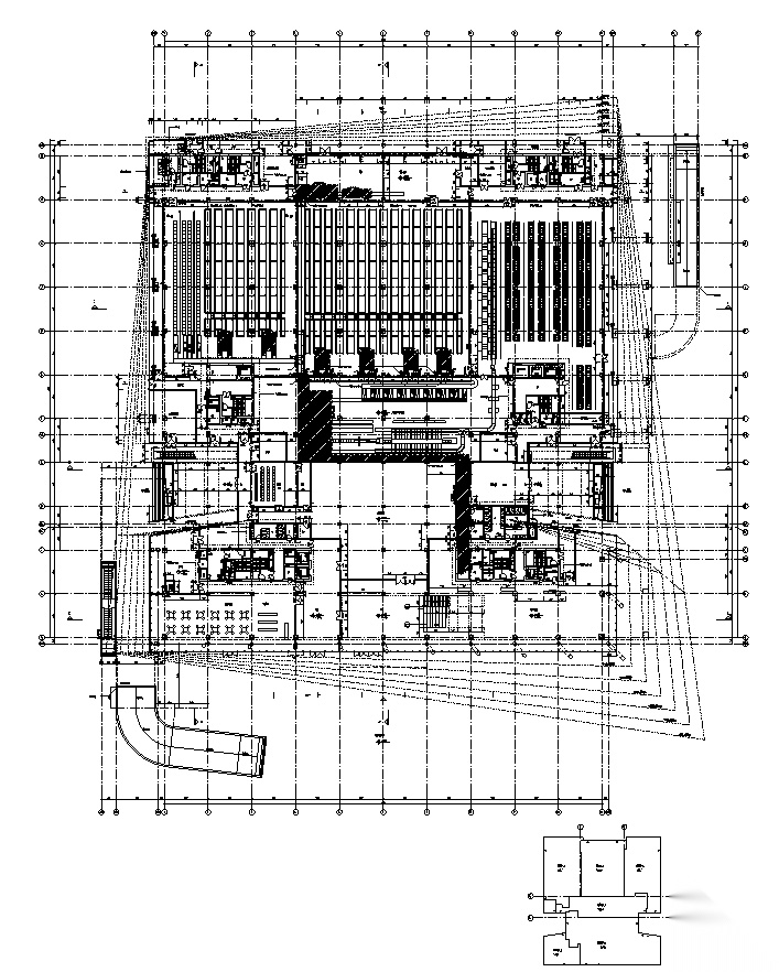 [江苏]六层梯形造型框架结构图书馆建筑施工图(含全专业...cad施工图下载【ID:165625194】