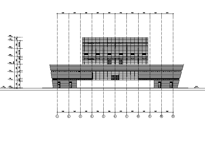 [江苏]六层梯形造型框架结构图书馆建筑施工图(含全专业...cad施工图下载【ID:165625194】