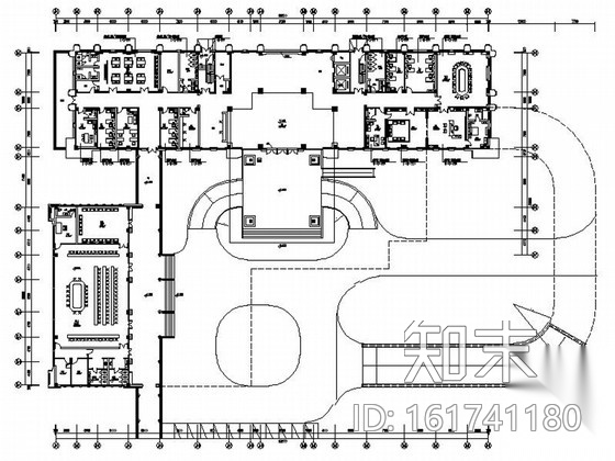 [江西]党政机关核心区办公楼室内装修施工图（含高清效...施工图下载【ID:161741180】