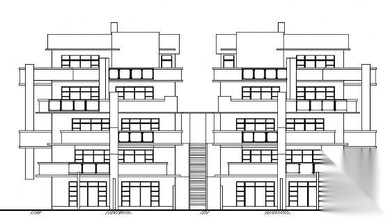 某四层坡地现代住宅建筑设计方案图cad施工图下载【ID:149567142】