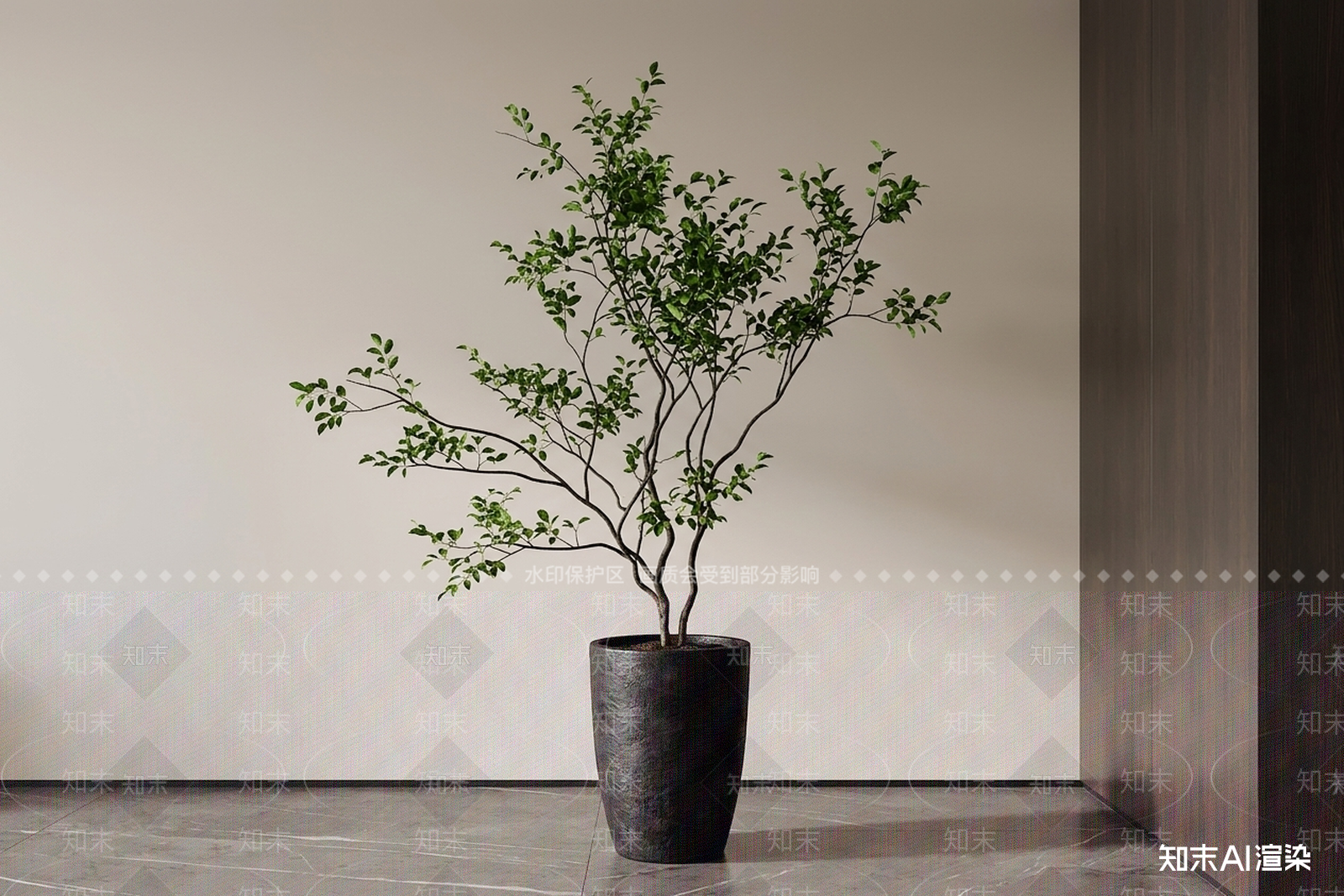 艺术绿植盆栽3D模型下载【ID:1227434523】