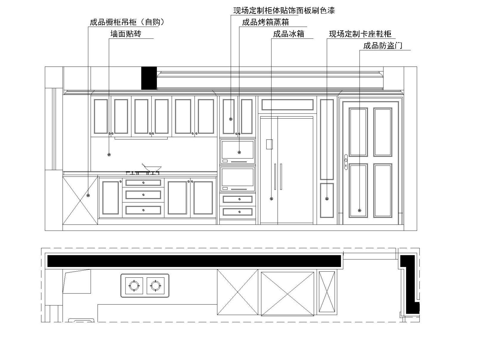 [武汉]-美式轻奢橡树湾私人住宅施工图+实景cad施工图下载【ID:160104120】