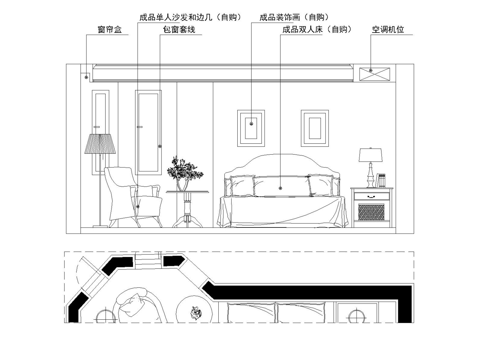 [武汉]-美式轻奢橡树湾私人住宅施工图+实景cad施工图下载【ID:160104120】