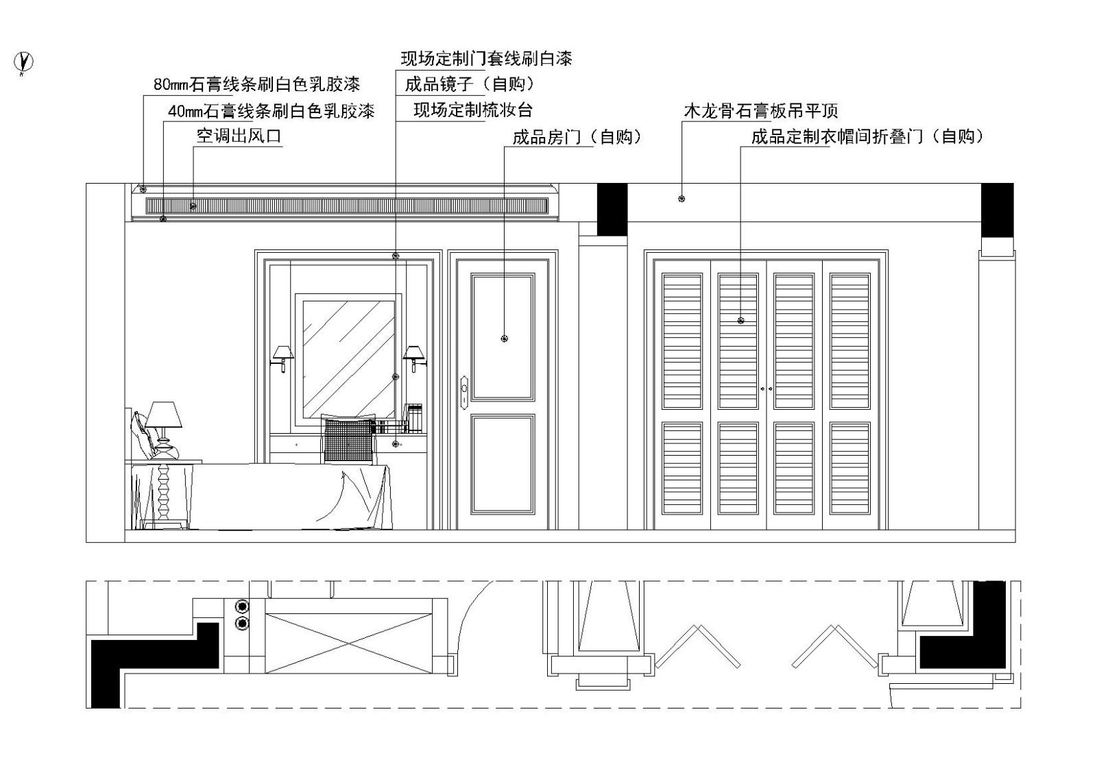 [武汉]-美式轻奢橡树湾私人住宅施工图+实景cad施工图下载【ID:160104120】