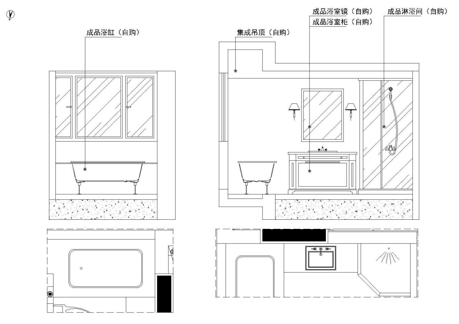 [武汉]-美式轻奢橡树湾私人住宅施工图+实景cad施工图下载【ID:160104120】