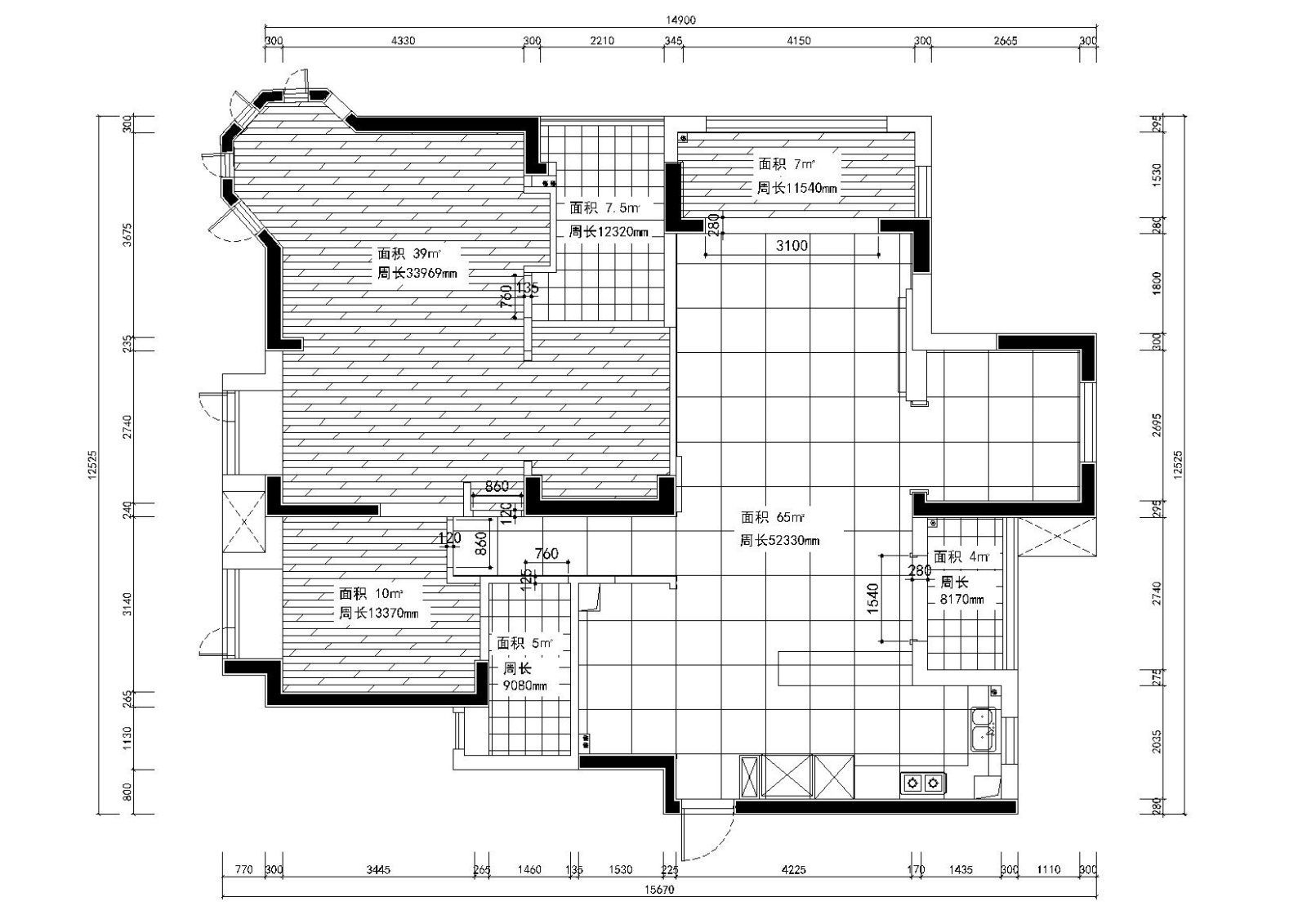 [武汉]-美式轻奢橡树湾私人住宅施工图+实景cad施工图下载【ID:160104120】