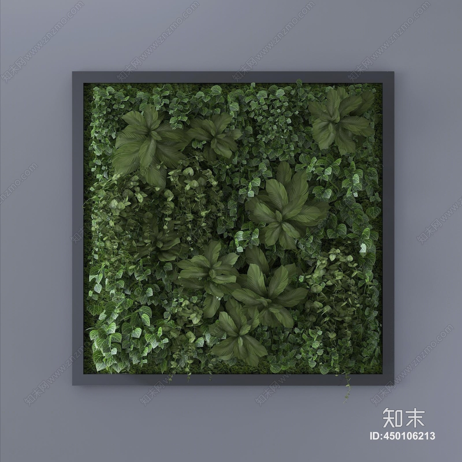 现代绿植墙花艺墙3D模型下载【ID:450106213】