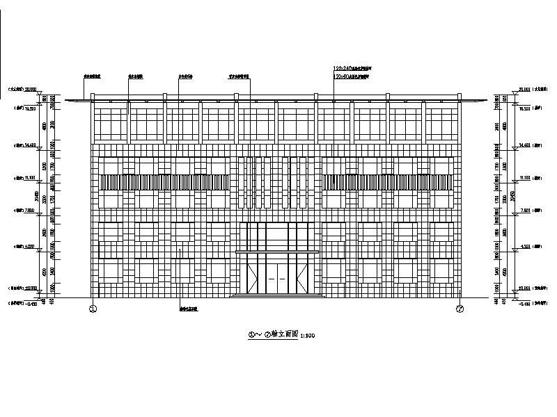 [宁夏]多层钢结构现代办公楼建筑施工图施工图下载【ID:165747114】