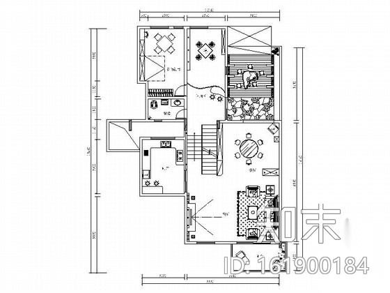 简洁别墅室内装修图施工图下载【ID:161900184】