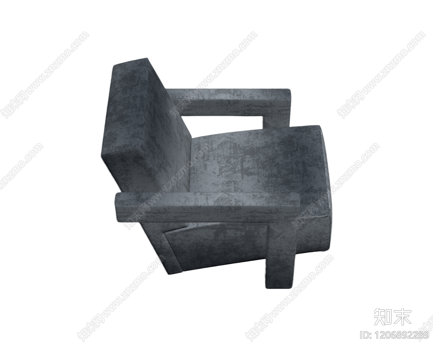 灰色纹理扶手椅3D模型下载【ID:1206892289】