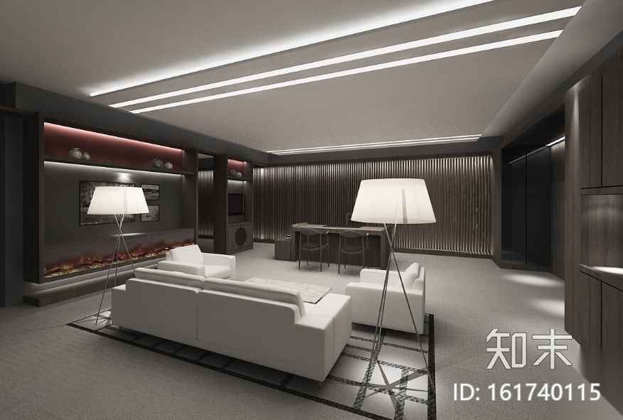[广东]贸易公司办公楼设计施工图（附效果图）cad施工图下载【ID:161740115】