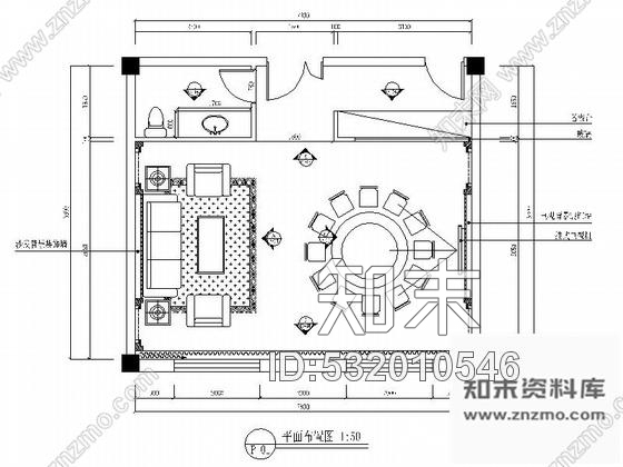 施工图53㎡异域风餐厅包间装修图含效果cad施工图下载【ID:532010546】