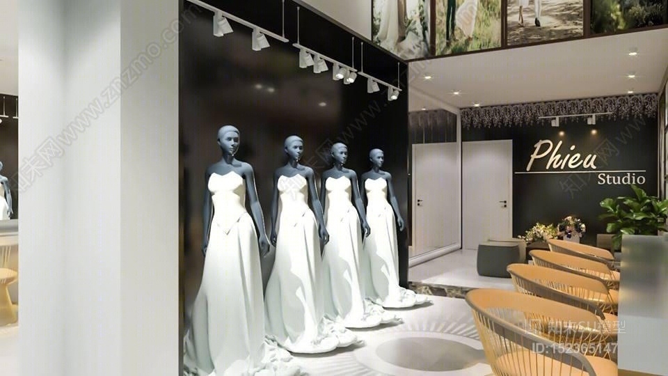 现代风格婚纱摄影店SU模型下载【ID:152365147】