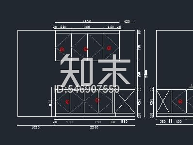 家装橱柜定制施工图下载【ID:546907559】