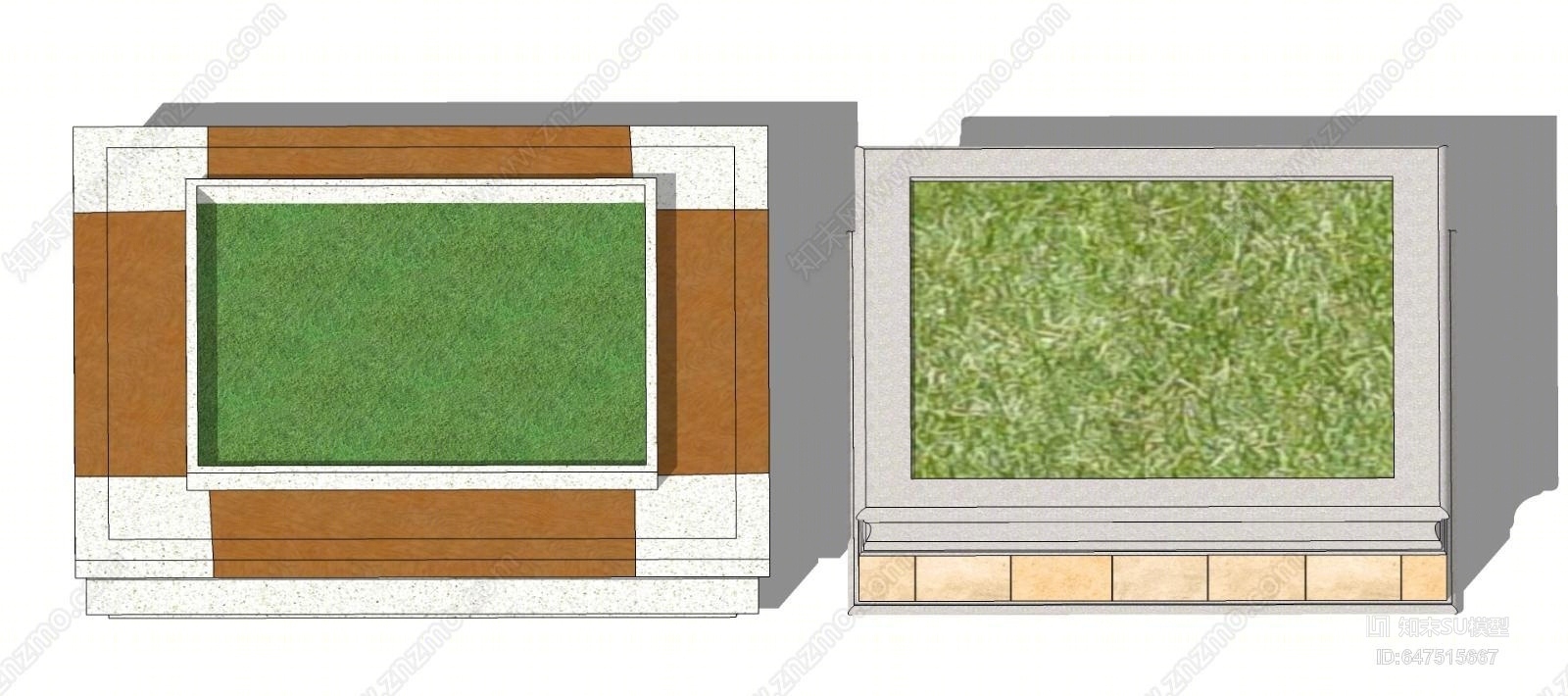 现代方形树池SU模型下载【ID:647515667】