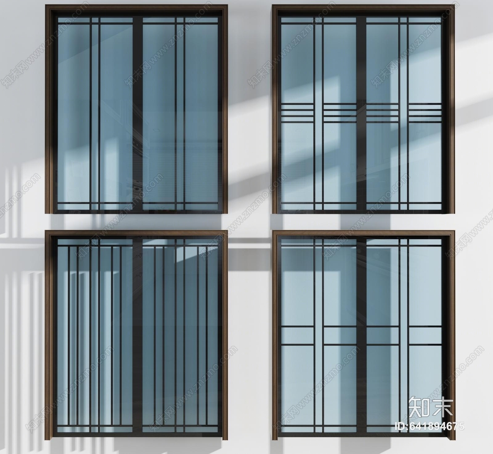 北欧现代推拉门3D模型下载【ID:641894675】