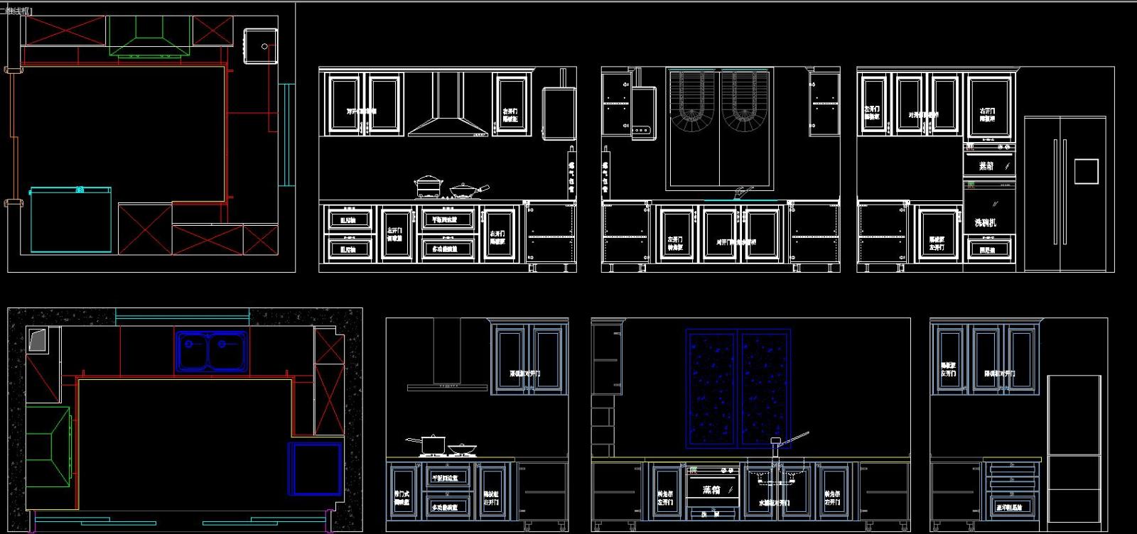 整体厨柜施工图下载【ID:931321456】