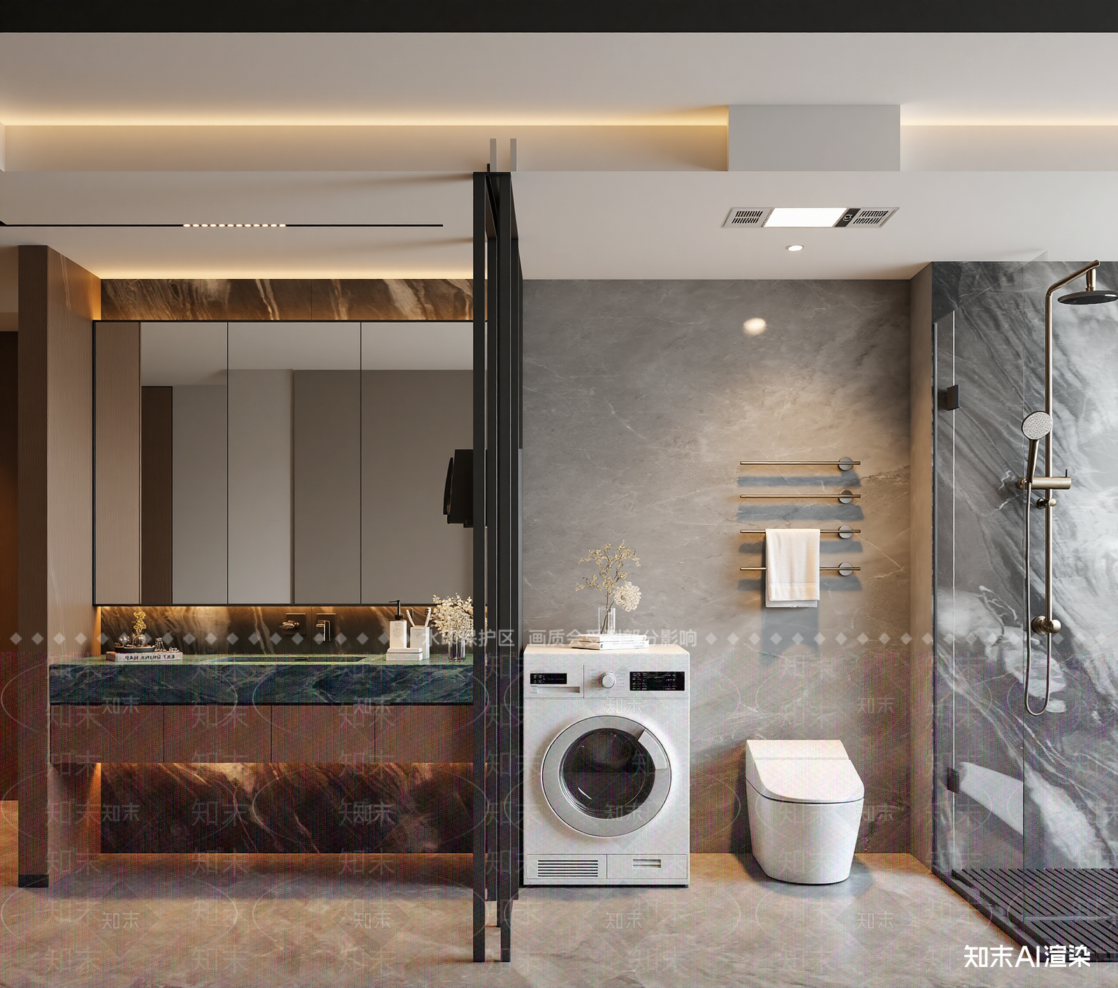 现代卫生间3D模型下载【ID:1215001107】