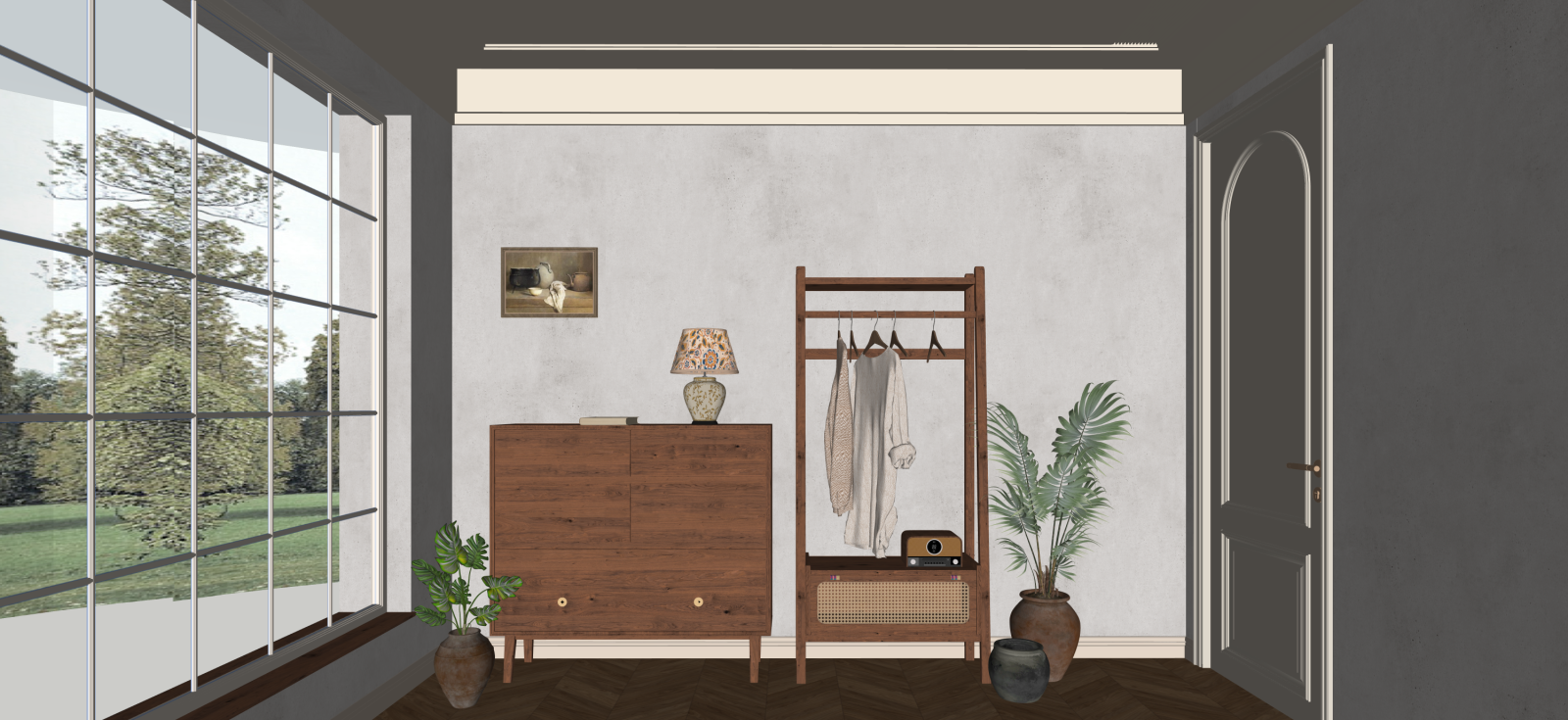 北欧玄关SU模型下载【ID:1222227146】