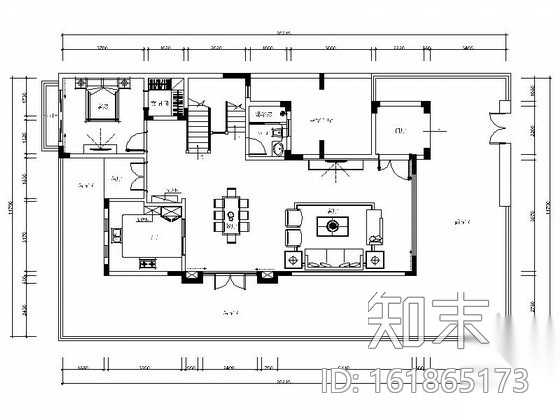 [郑州]北环商圈区典雅新中式三层别墅装修施工图cad施工图下载【ID:161865173】