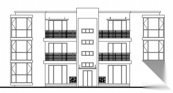 某三层小型住宅楼建筑方案图cad施工图下载【ID:149844169】