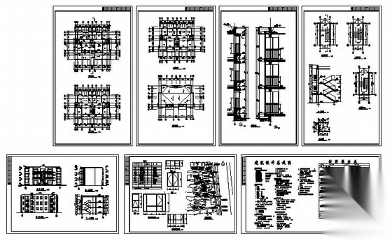 某三层小型住宅楼建筑方案图cad施工图下载【ID:149844169】