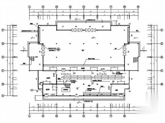 某学校三层食堂、多功能厅建筑扩初图施工图下载【ID:164876182】