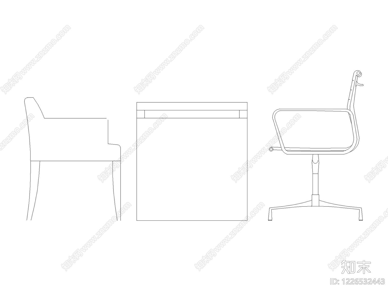 现代椅子CAD图纸