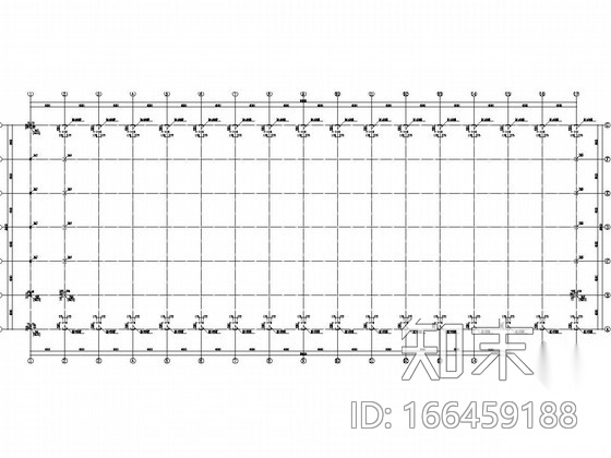 重钢格构柱单层门式钢架结构厂房cad施工图下载【ID:166459188】