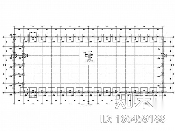 重钢格构柱单层门式钢架结构厂房cad施工图下载【ID:166459188】