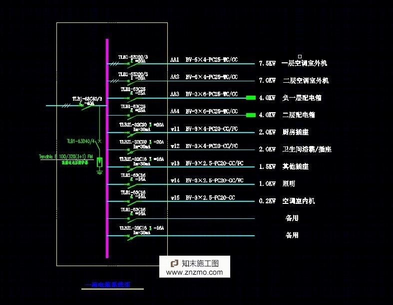 恒大某别墅水电施工图cad施工图下载【ID:36930069】