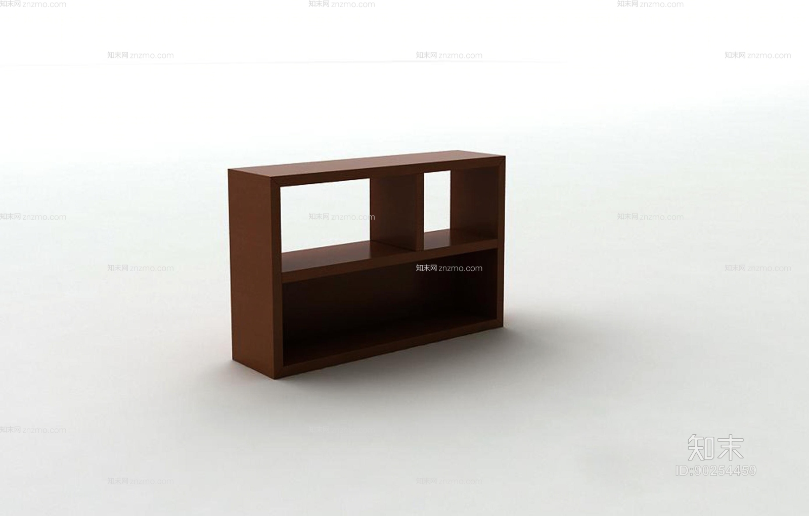 现代原木色木艺书柜3D模型下载【ID:90254459】