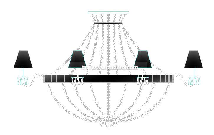 吊灯cad施工图下载【ID:180787198】